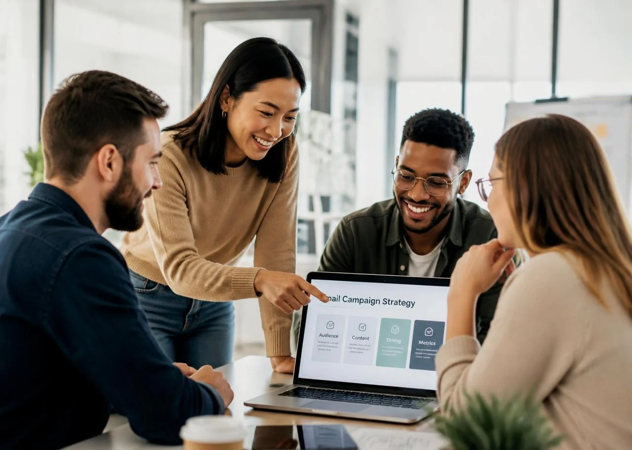Mailkar Studio email automation specialists reviewing campaign strategy