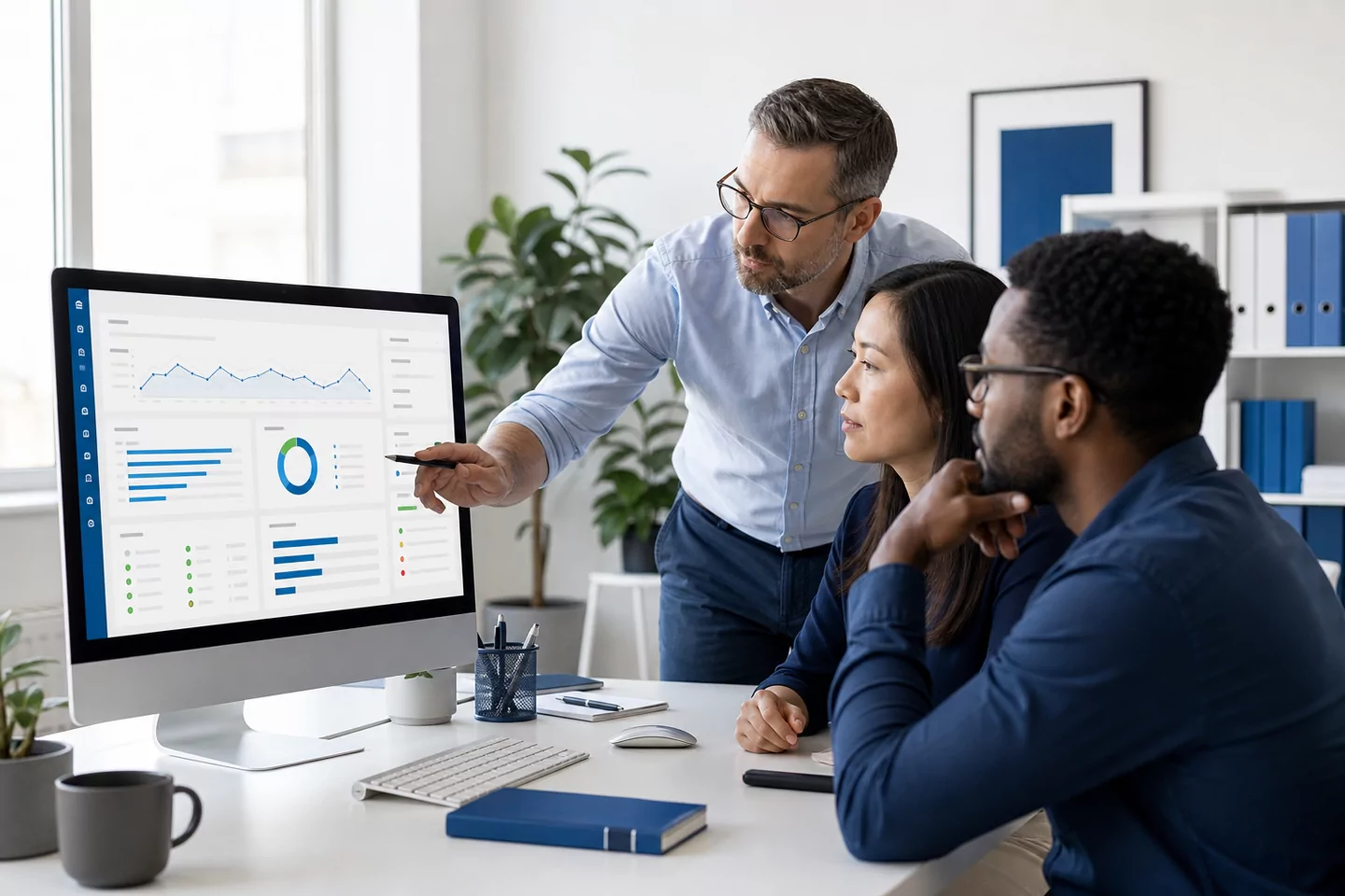 Email specialists reviewing campaign performance and sender reputation