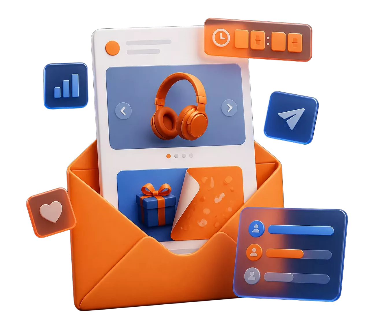 Interactive email template with a product carousel, countdown timer, and in-email form