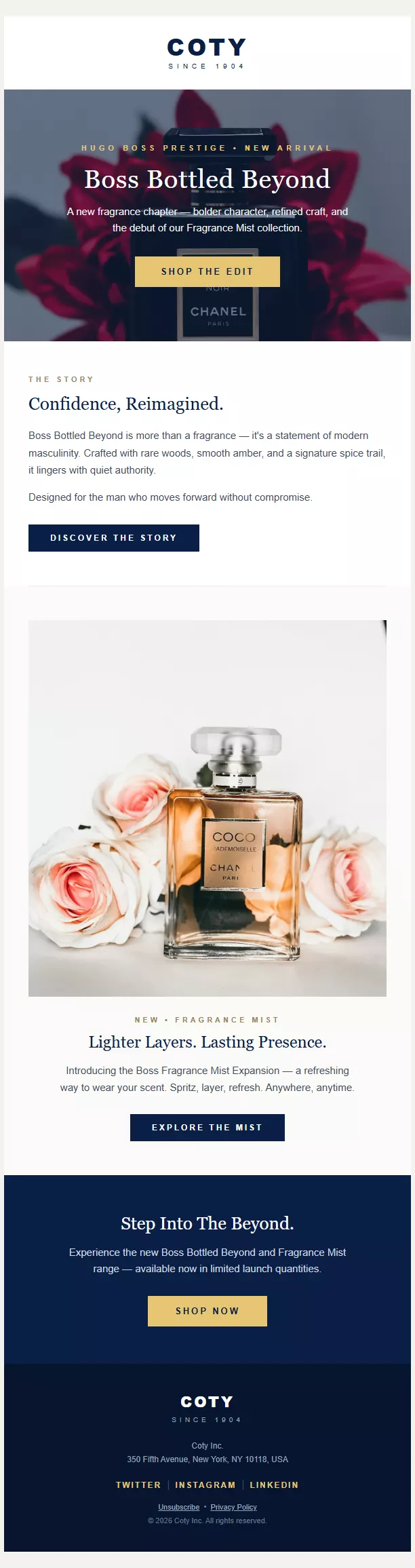 Boss Bottled newsletter template preview